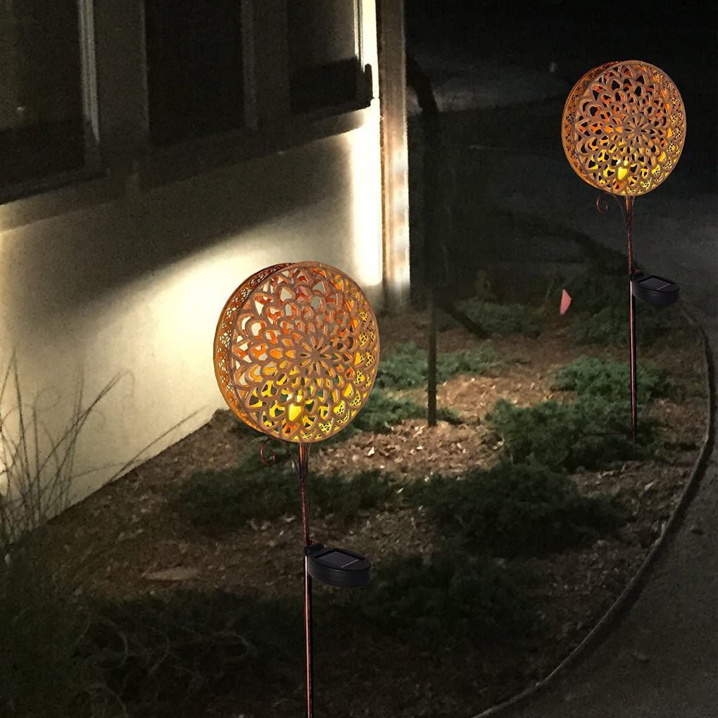 Jaon Round Hollow Solar Flower Outdoor Lights
