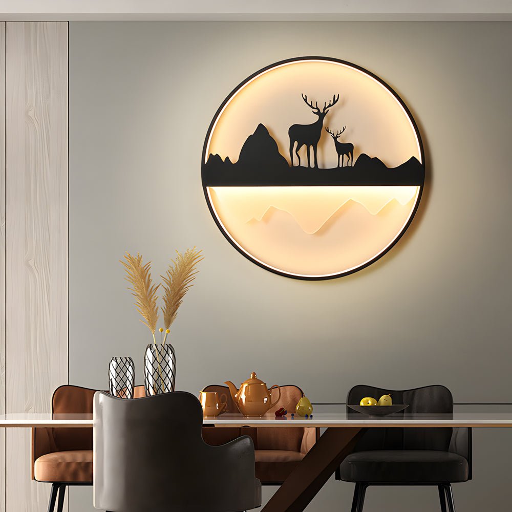Farrell Round Mountain Scenery Outdoor Wall Lights