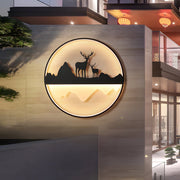 Farrell Round Mountain Scenery Outdoor Wall Lights