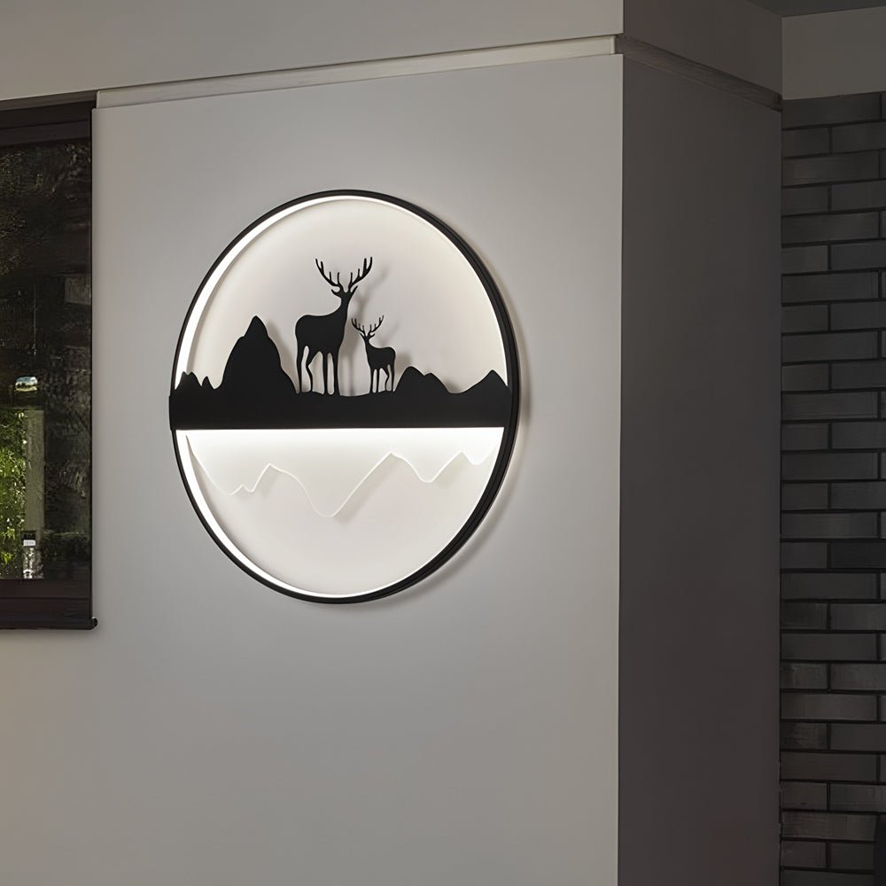 Farrell Round Mountain Scenery Outdoor Wall Lights
