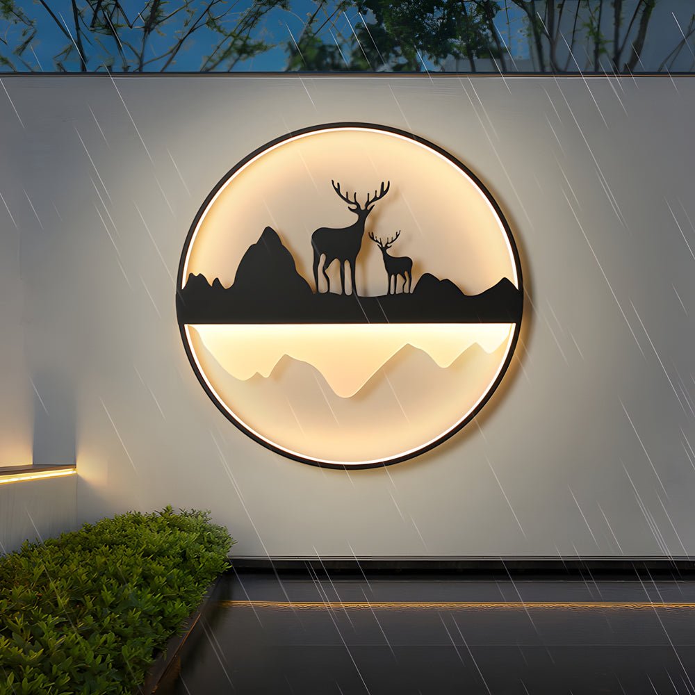 Farrell Round Mountain Scenery Outdoor Wall Lights