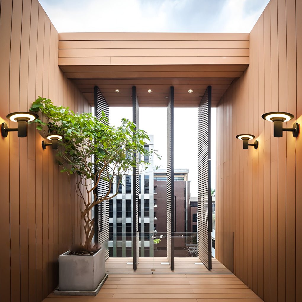 Angela Round UFO-shaped Outdoor Sconces Wall Lamp