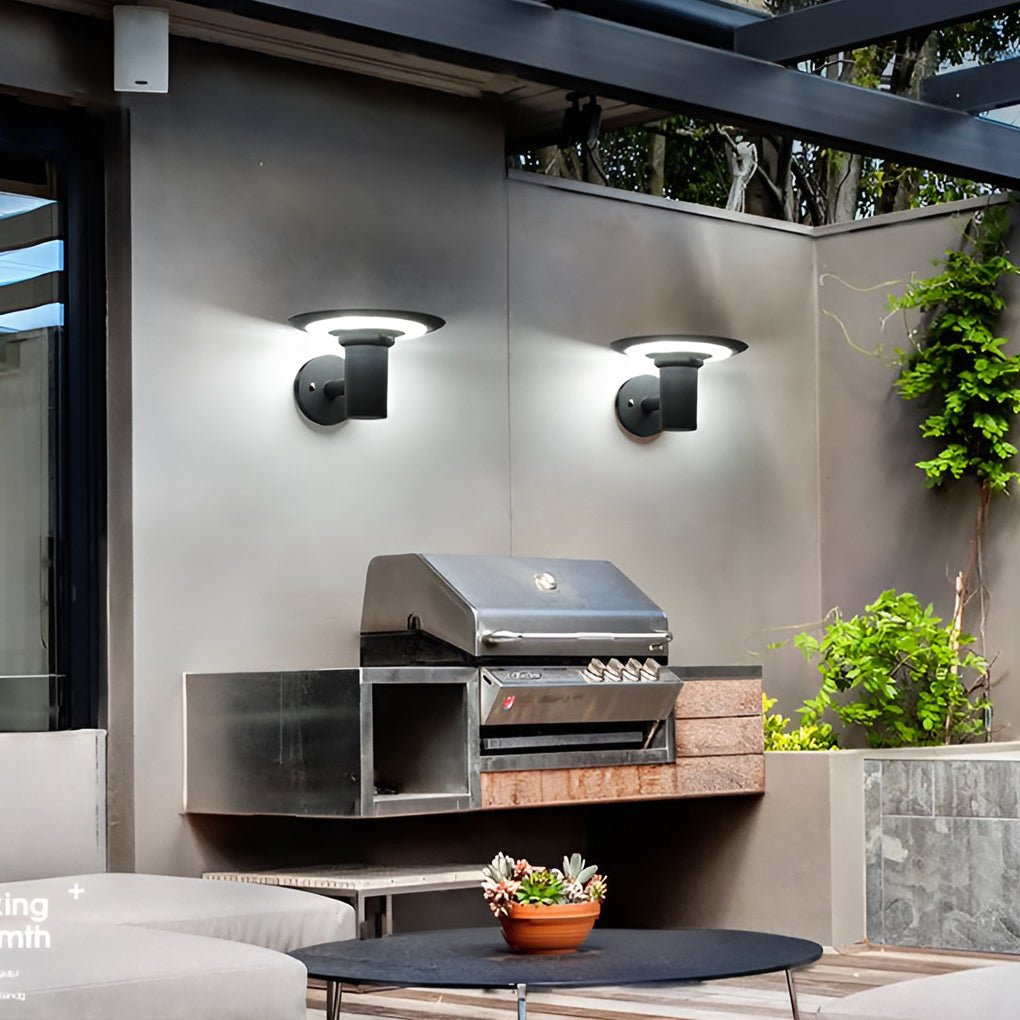 Angela Round UFO-shaped Outdoor Sconces Wall Lamp
