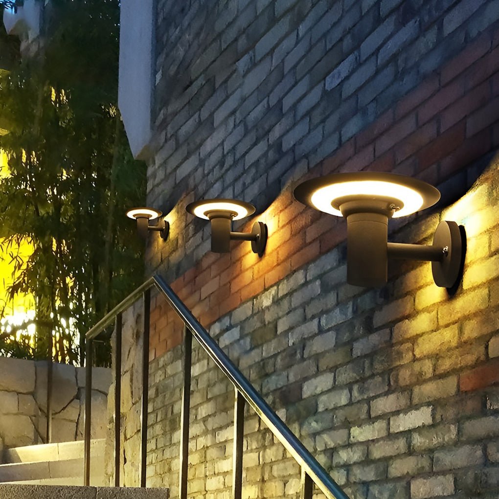 Angela Round UFO-shaped Outdoor Sconces Wall Lamp