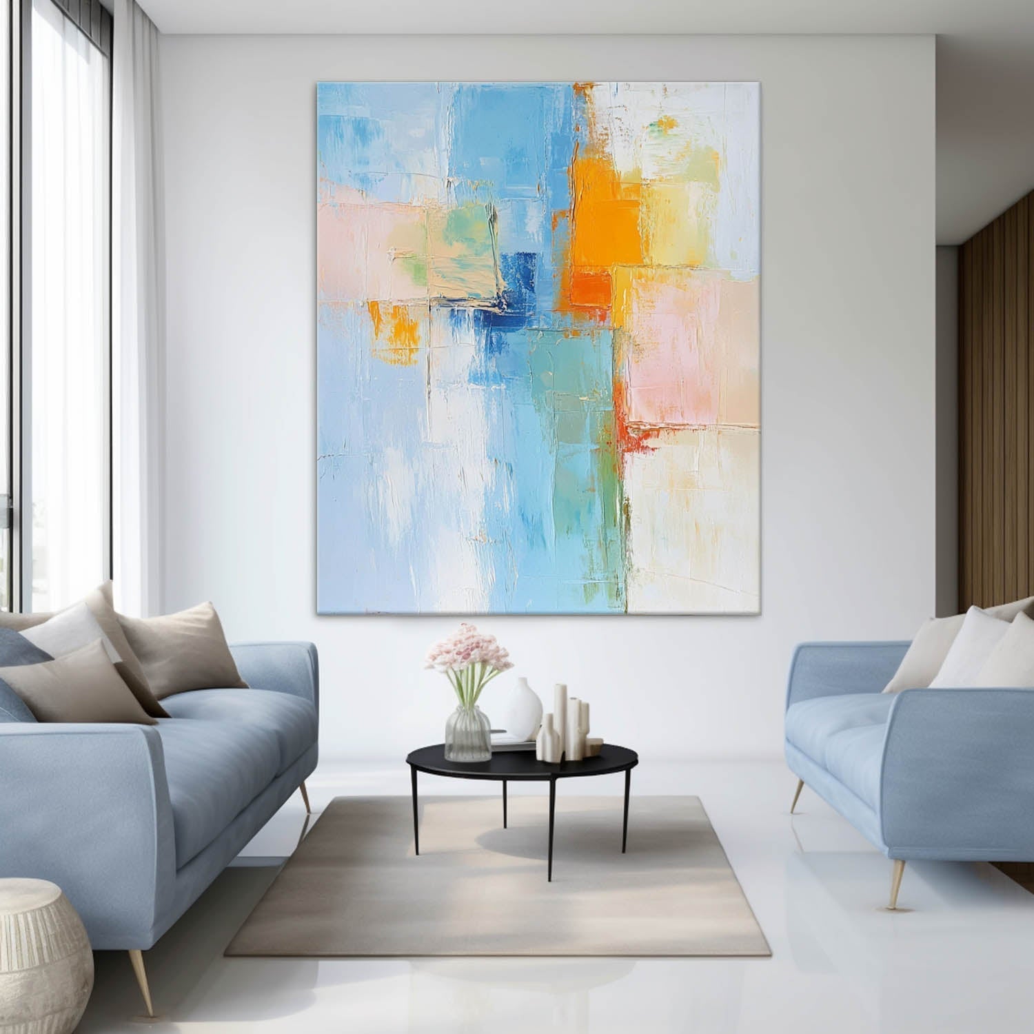 Abstract Canvas Art AB605 - Neutralighting