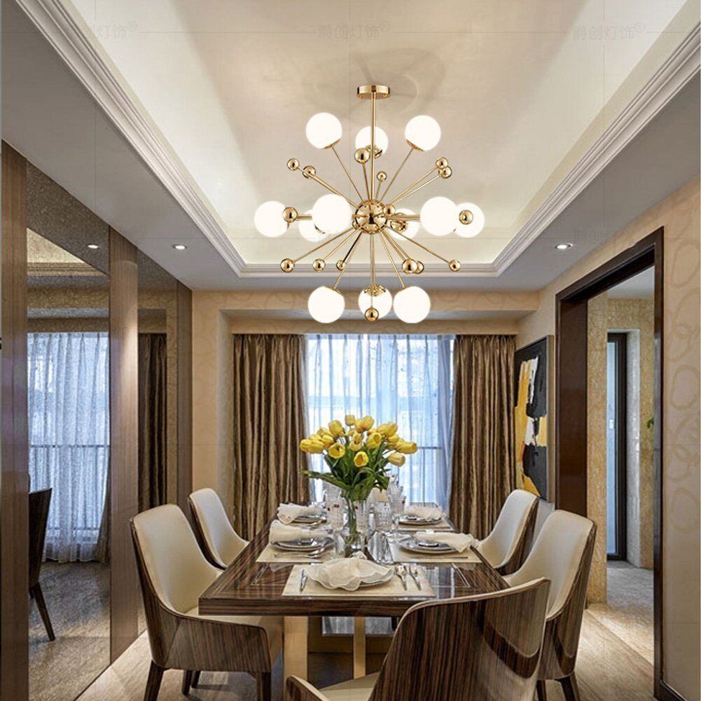 Valentina Nordic Firework LED Chandelier Golden Metal Living Room - Neutral Decor