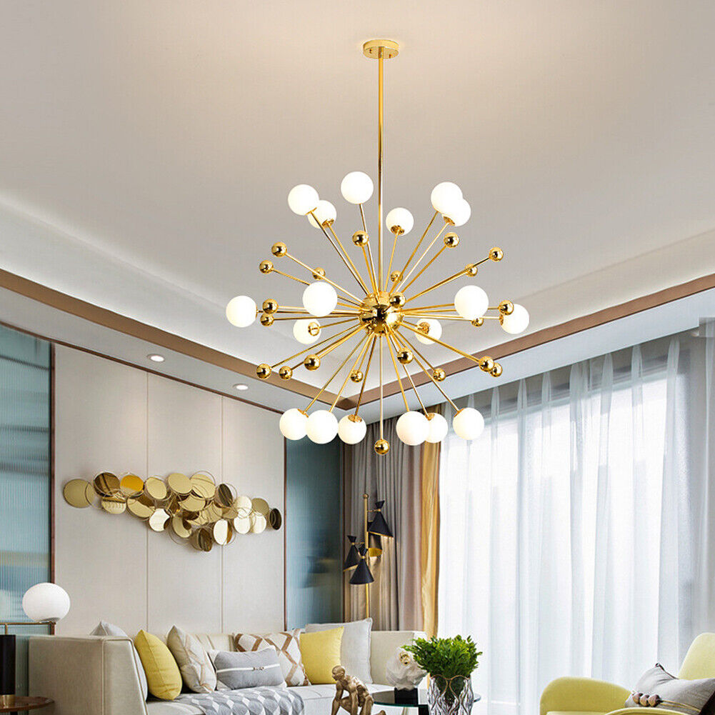 Valentina Nordic Firework LED Chandelier Golden Metal Living Room - Neutral Decor