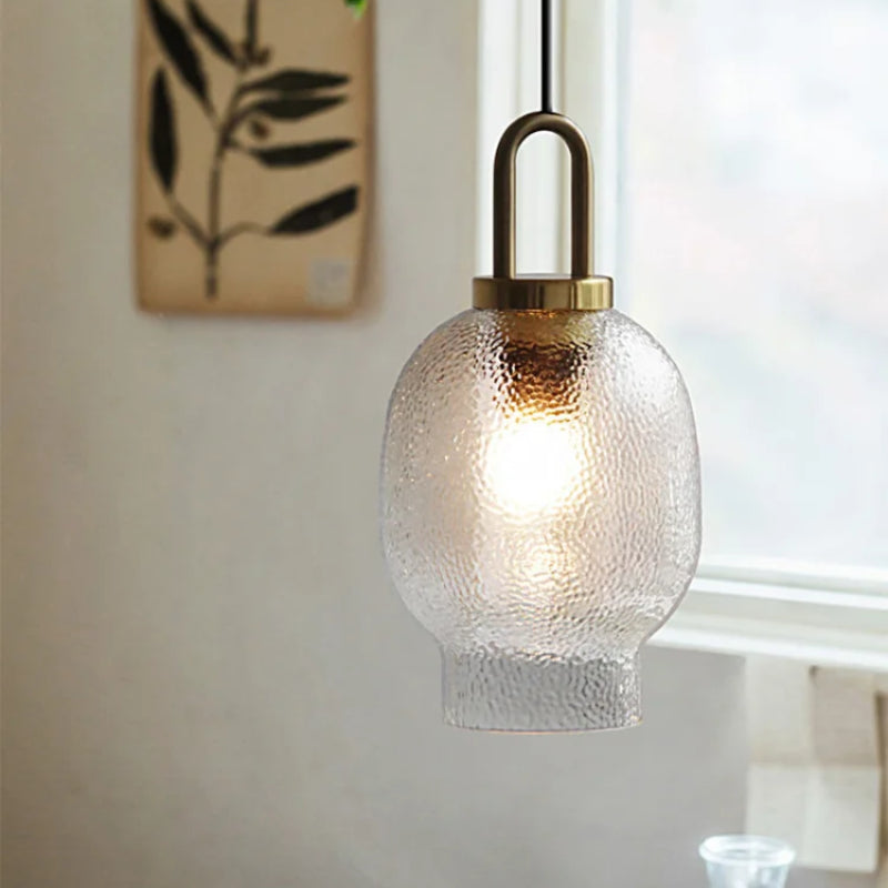 Valentina Minimalist Blown Frosted Clear Glass Pendant Light - Neutral Decor