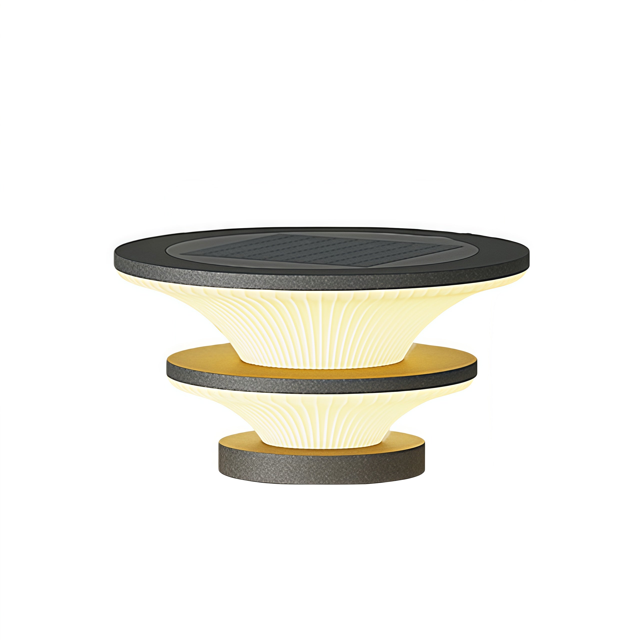 Elijah Round Modern Steel Outdoor Patio Pillar Lights