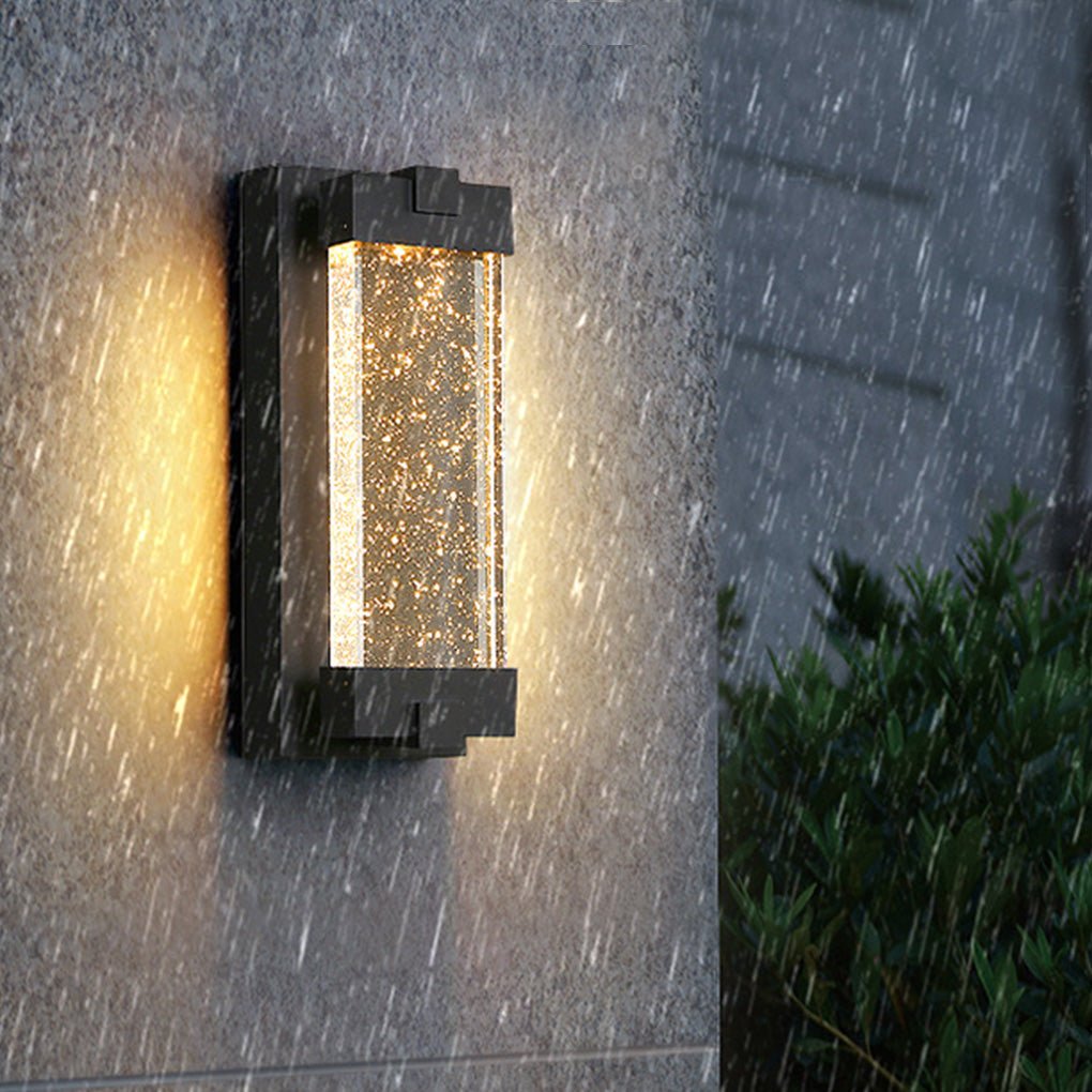 Wea Rectangular Bubbles Crystal Outdoor Wall Lights