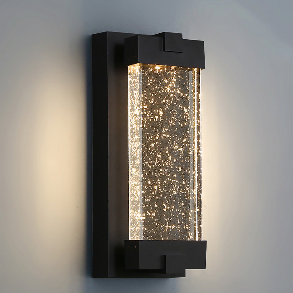 Wea Rectangular Bubbles Crystal Outdoor Wall Lights