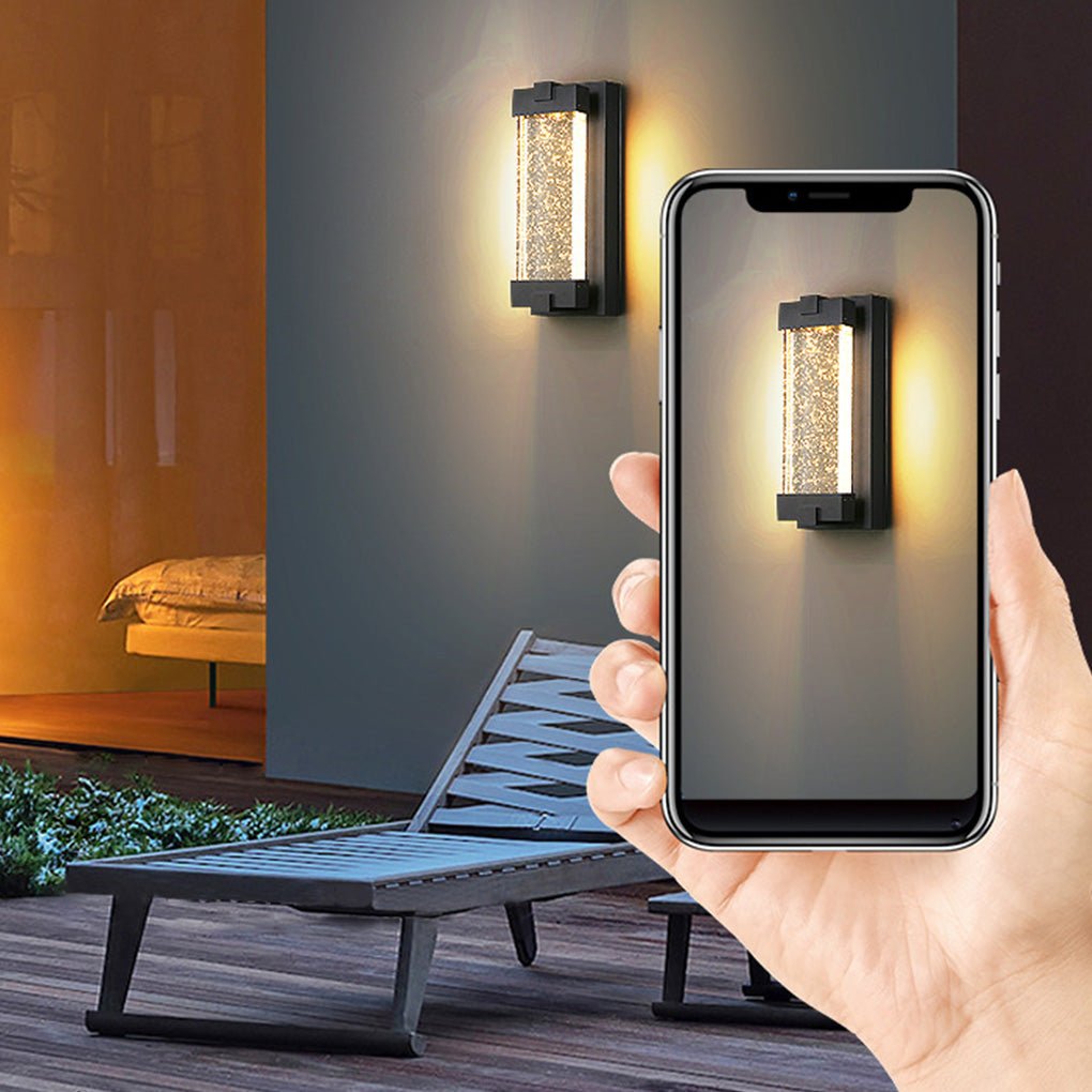 Wea Rectangular Bubbles Crystal Outdoor Wall Lights