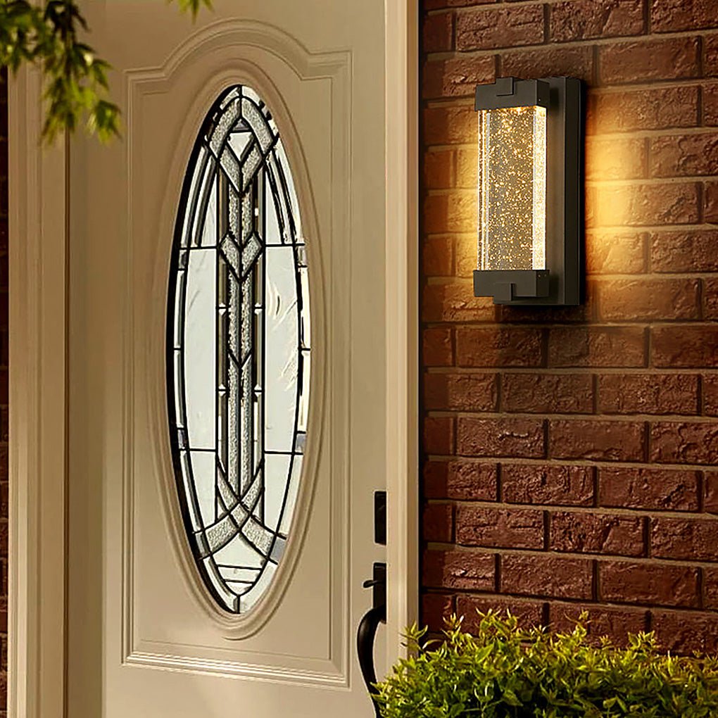 Wea Rectangular Bubbles Crystal Outdoor Wall Lights