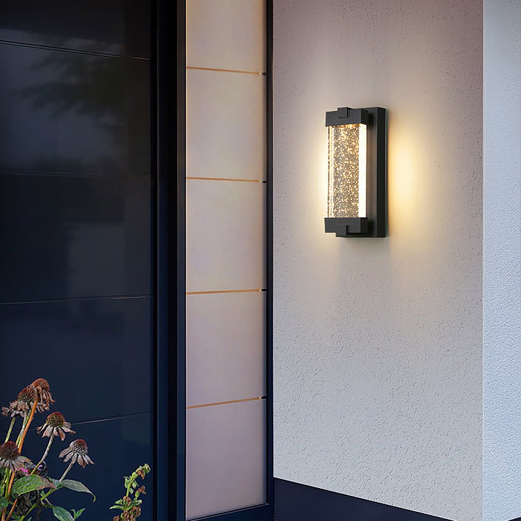 Wea Rectangular Bubbles Crystal Outdoor Wall Lights