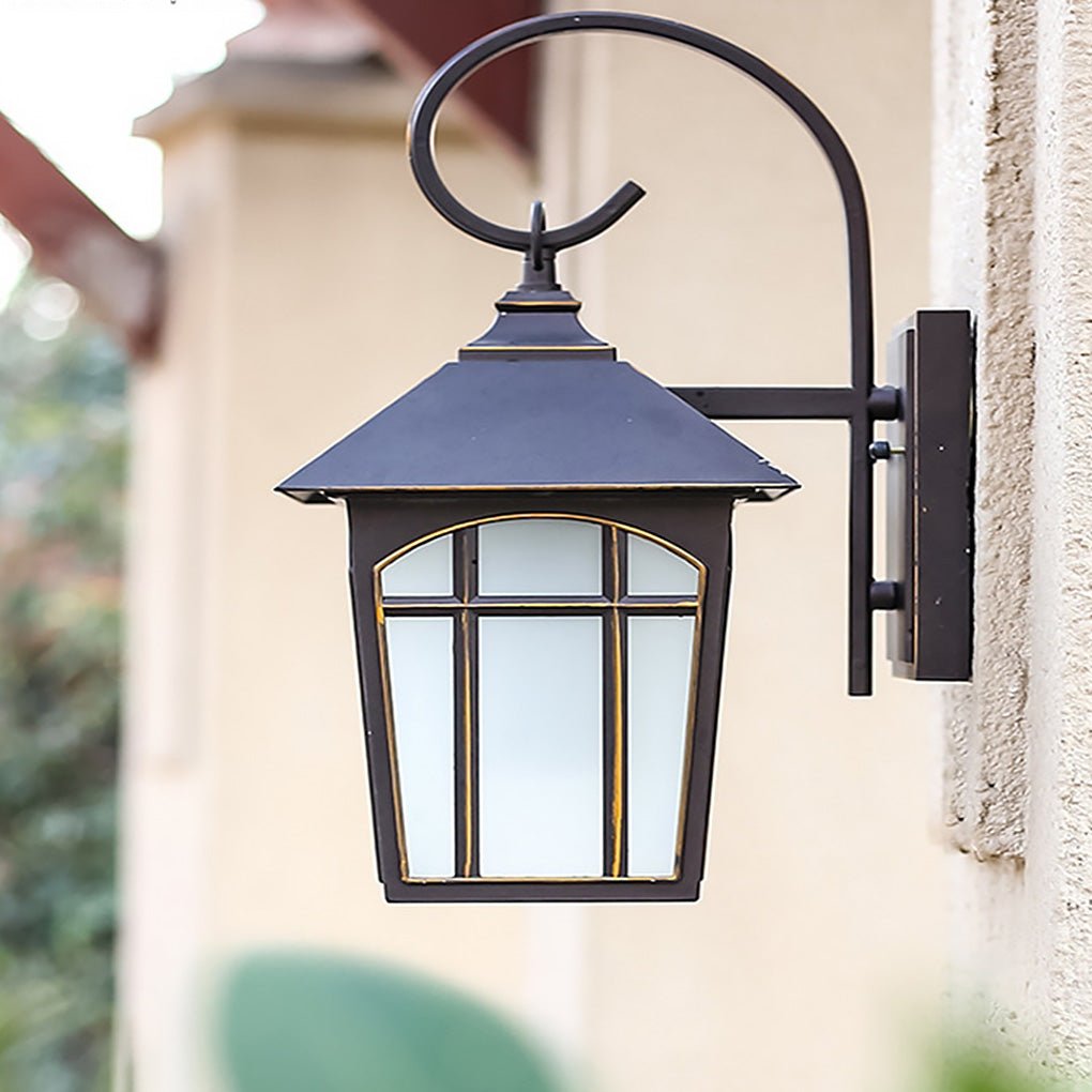 Zachari Retro Modern Glass Outdoor Wall Lights