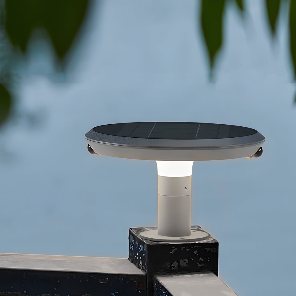 Vanda Simple Round LED Solar LED Outdoor Post Light