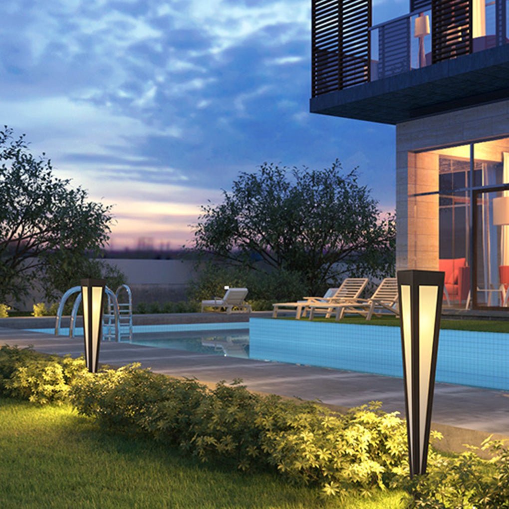 Migh RGB Square Top Conical Outdoor Lawn Light
