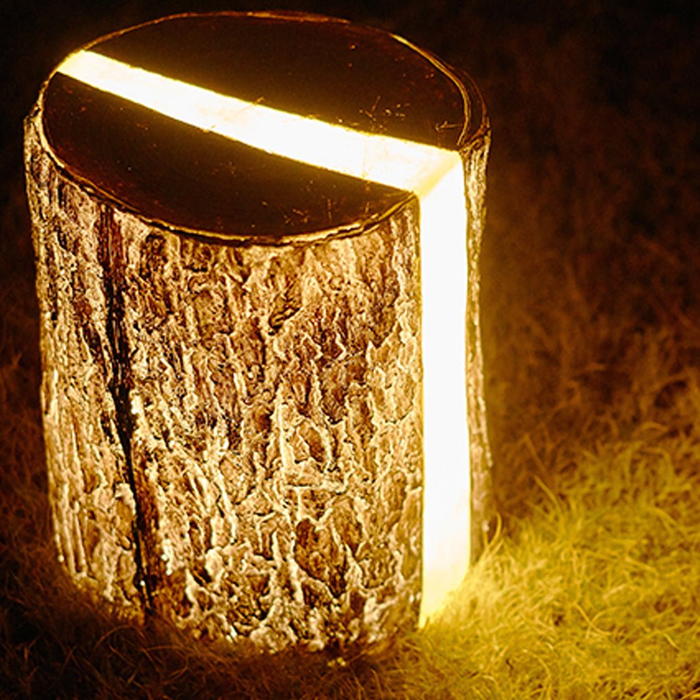 Warrior Realistic Tree Stump LED Cylindrical Resin Outdoor Lights