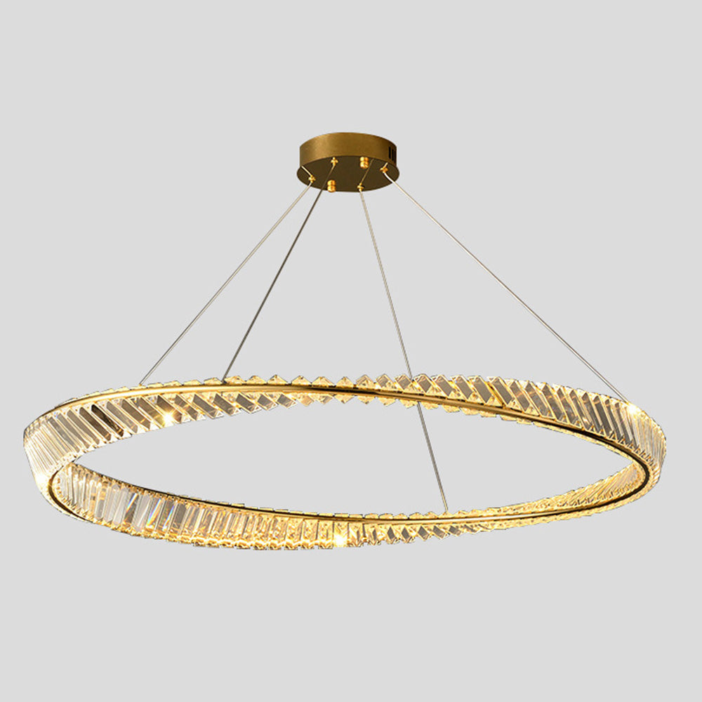 Kristy Modern Luxury Round Glass Chandelier, Gold - Neutral Decor