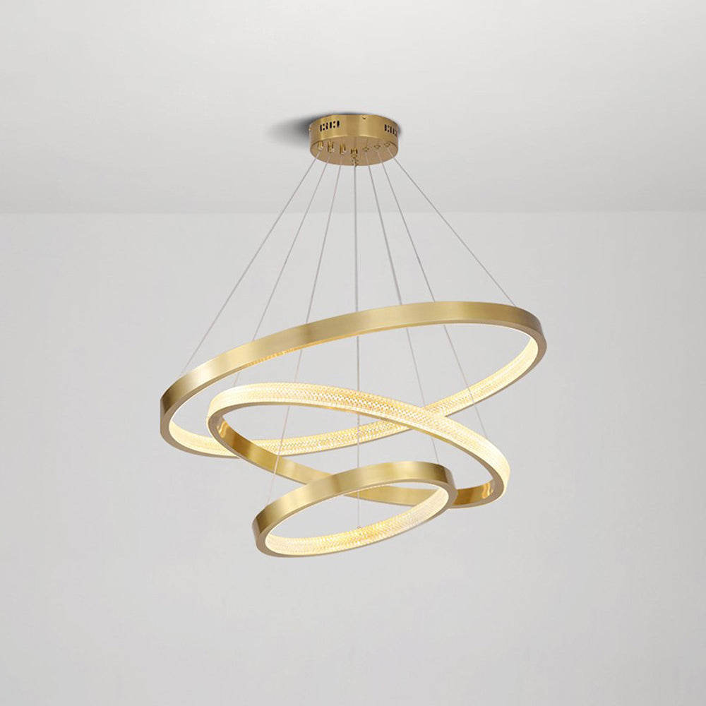 Kristy Modern Ring Metal/Arcylic LED Pendant Light, Black/Gold - Neutral Decor