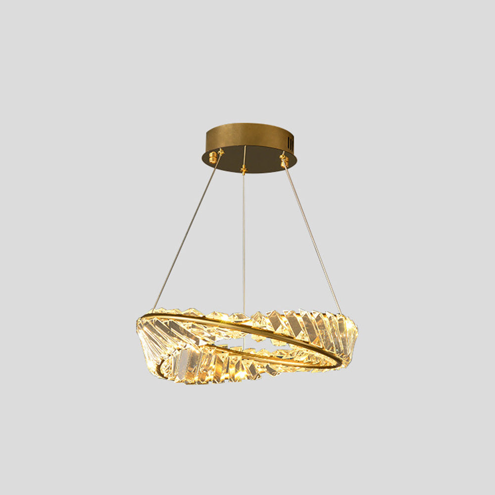 Kristy Modern Luxury Round Glass Chandelier, Gold - Neutral Decor