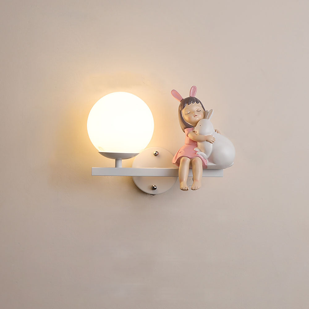 Aria Modern Metal/Glass Wall lamp, White & Pink - Neutral Decor