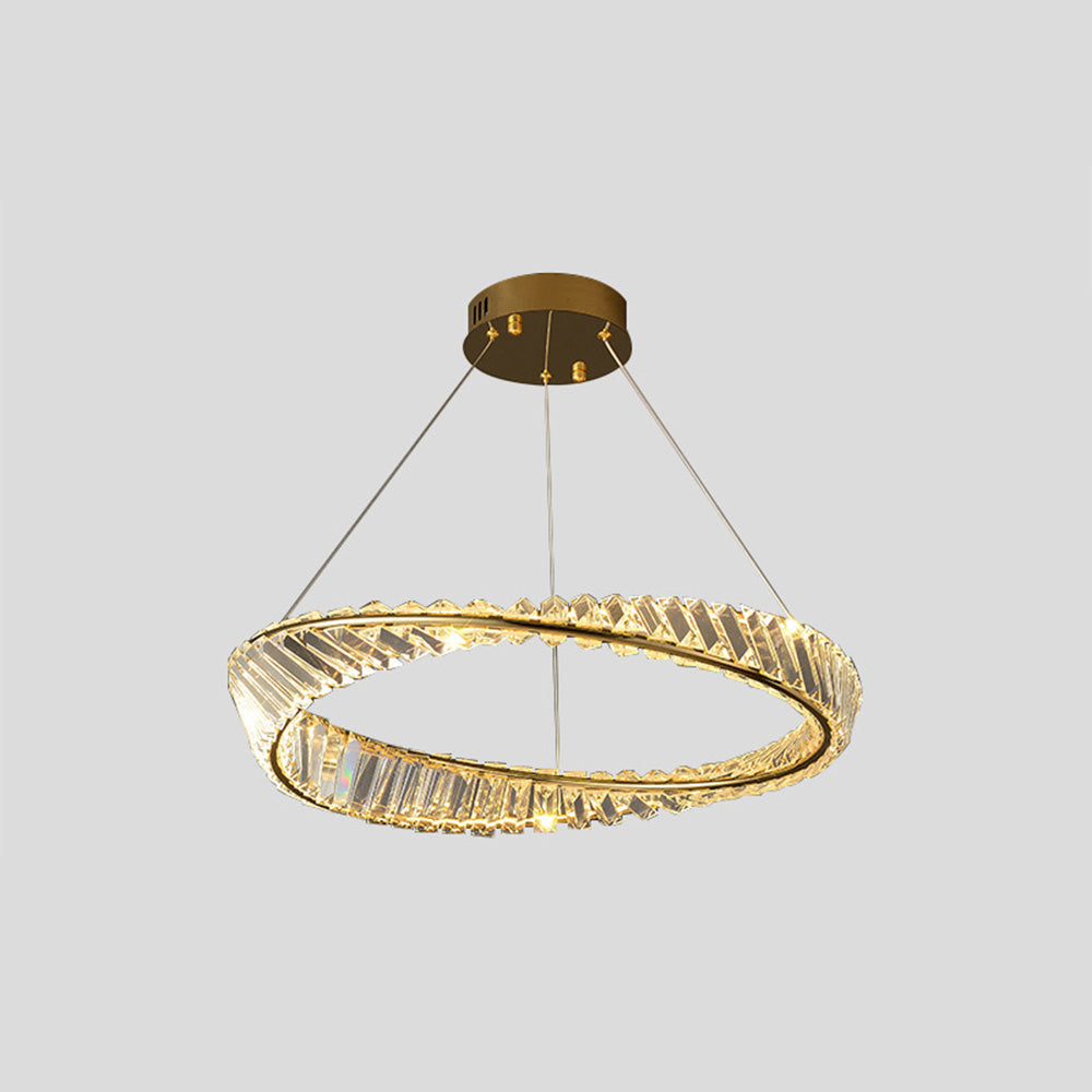 Kristy Modern Luxury Round Glass Chandelier, Gold - Neutral Decor