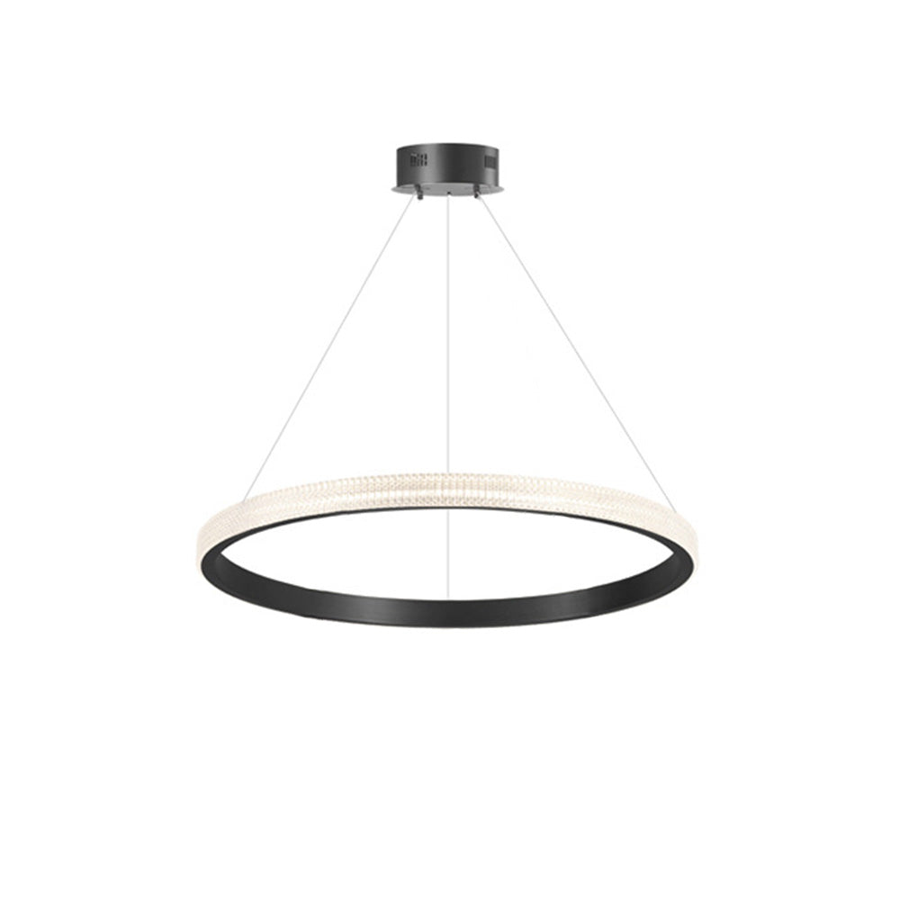 Kristy Modern Ring Metal/Arcylic LED Pendant Light, Black/Gold - Neutral Decor