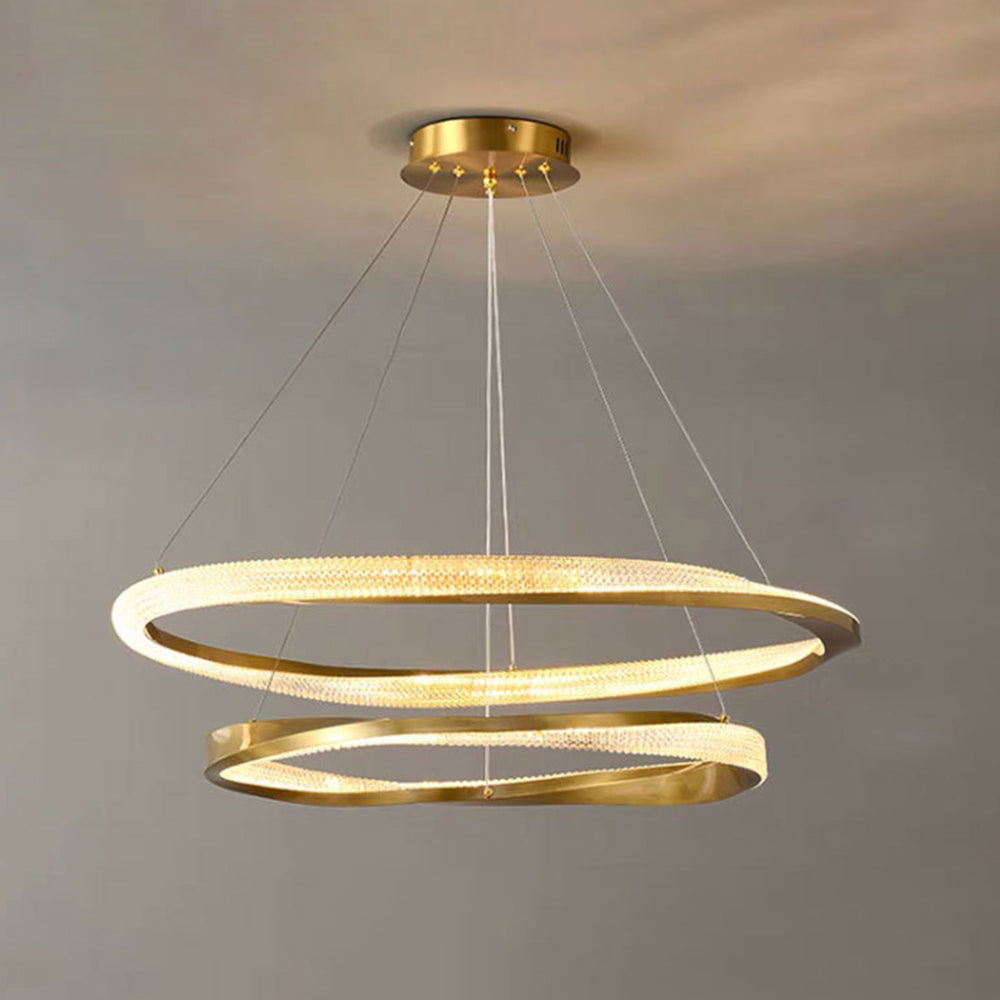 Kristy Pendant Light, Aluminium & Arcylic, 1/2 Rings, 2 Color - Neutral Decor