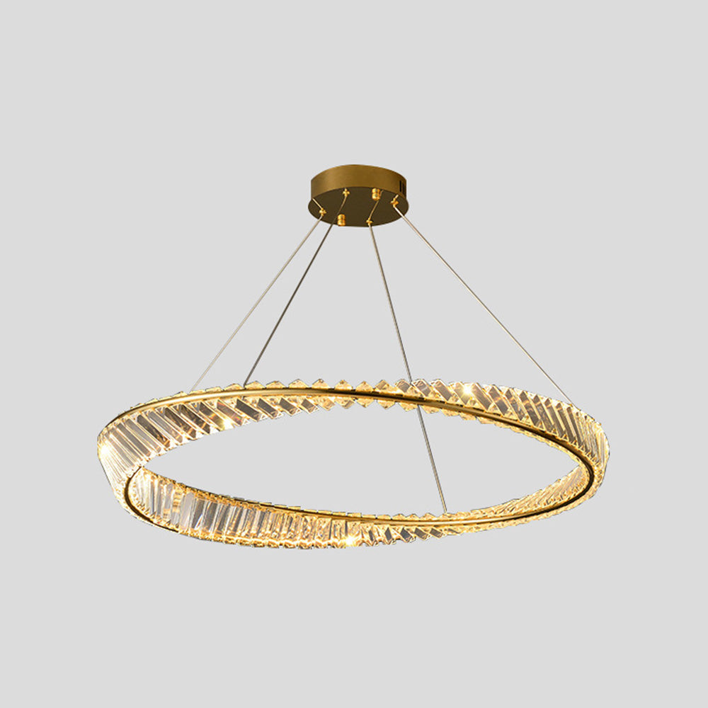 Kristy Modern Luxury Round Glass Chandelier, Gold - Neutral Decor