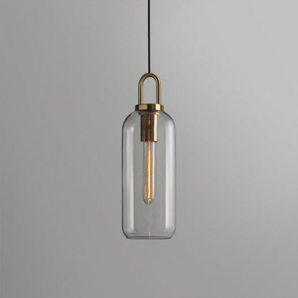 Valentina Clear& Glass Cylinder Pendant Light, 2 Color - Neutral Decor