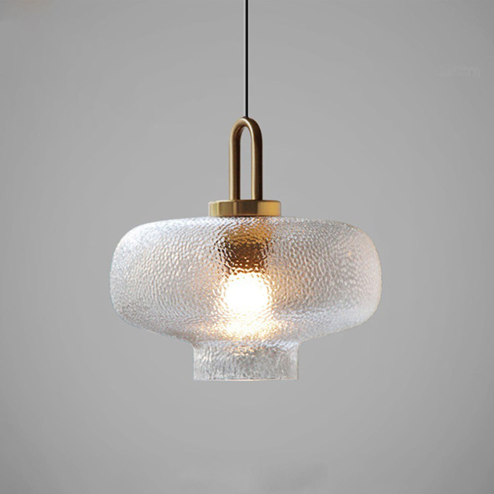 Valentina Minimalist Blown Frosted Clear Glass Pendant Light - Neutral Decor