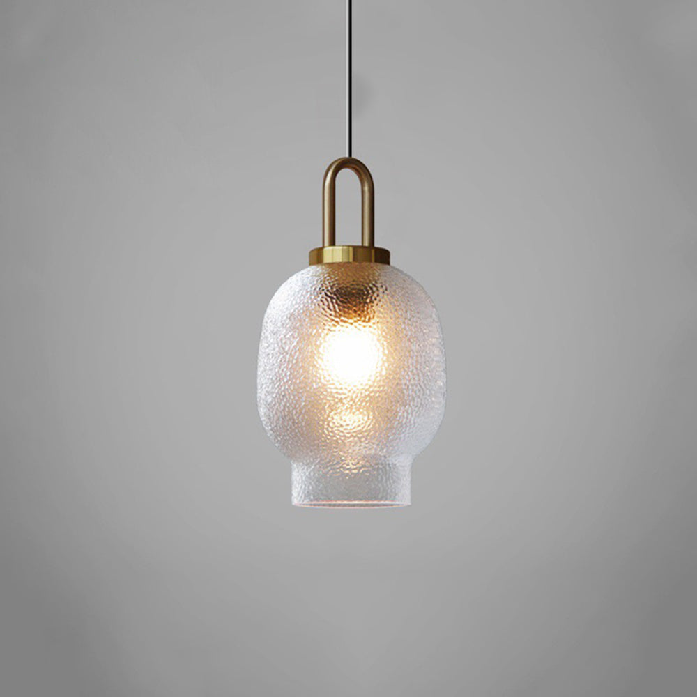 Valentina Minimalist Blown Frosted Clear Glass Pendant Light - Neutral Decor