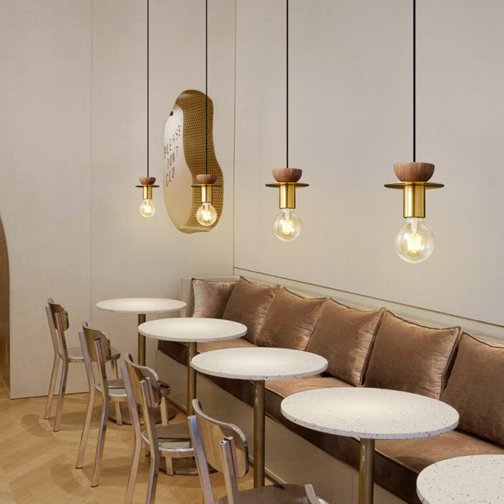 Valentina Modern Simple Pendant Light Copper Walnut Bedroom Dining Room - Neutral Decor