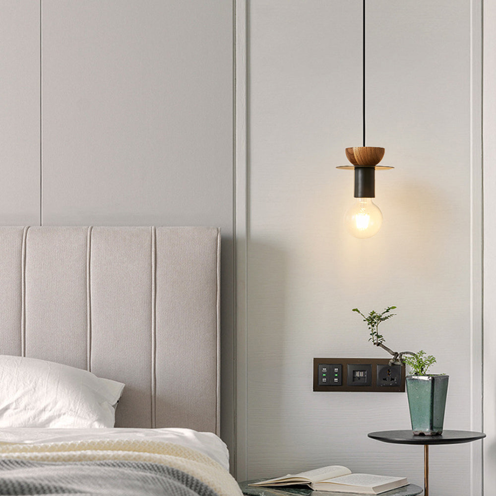 Valentina Modern Simple Pendant Light Copper Walnut Bedroom Dining Room - Neutral Decor