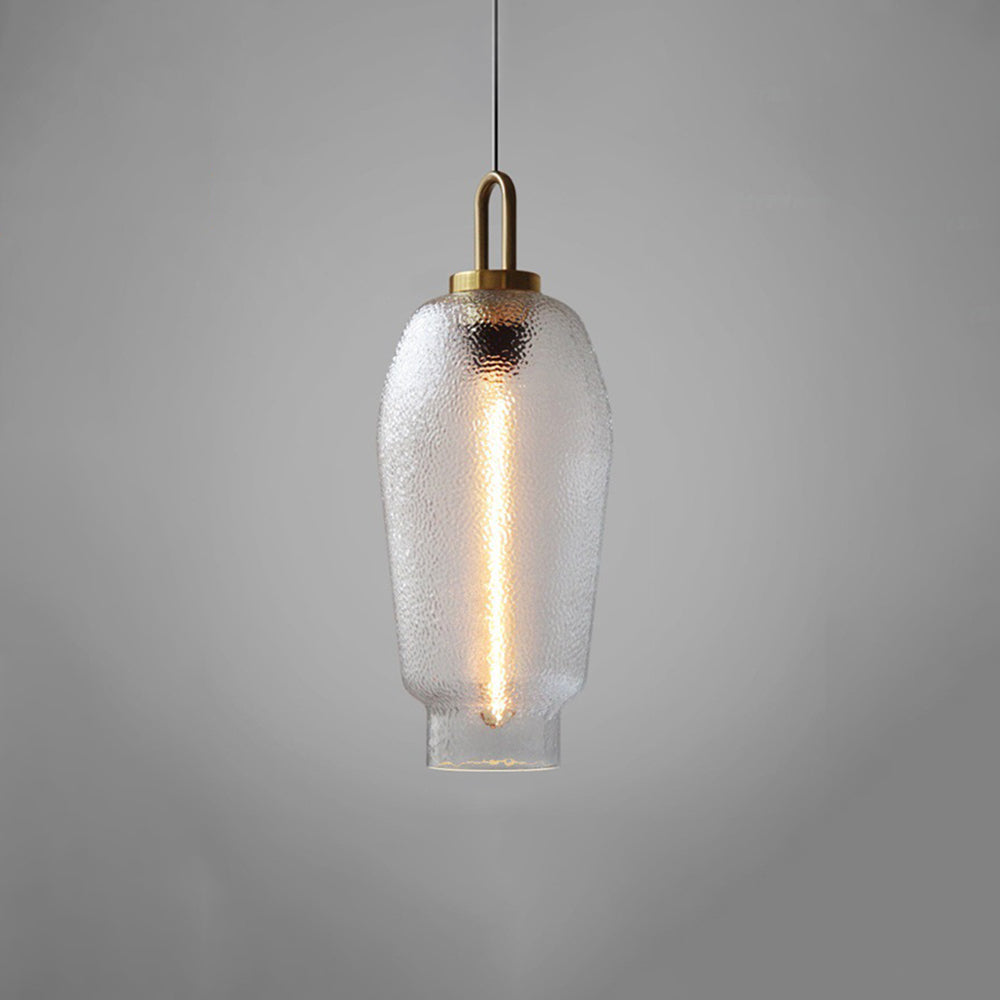 Valentina Minimalist Blown Frosted Clear Glass Pendant Light - Neutral Decor