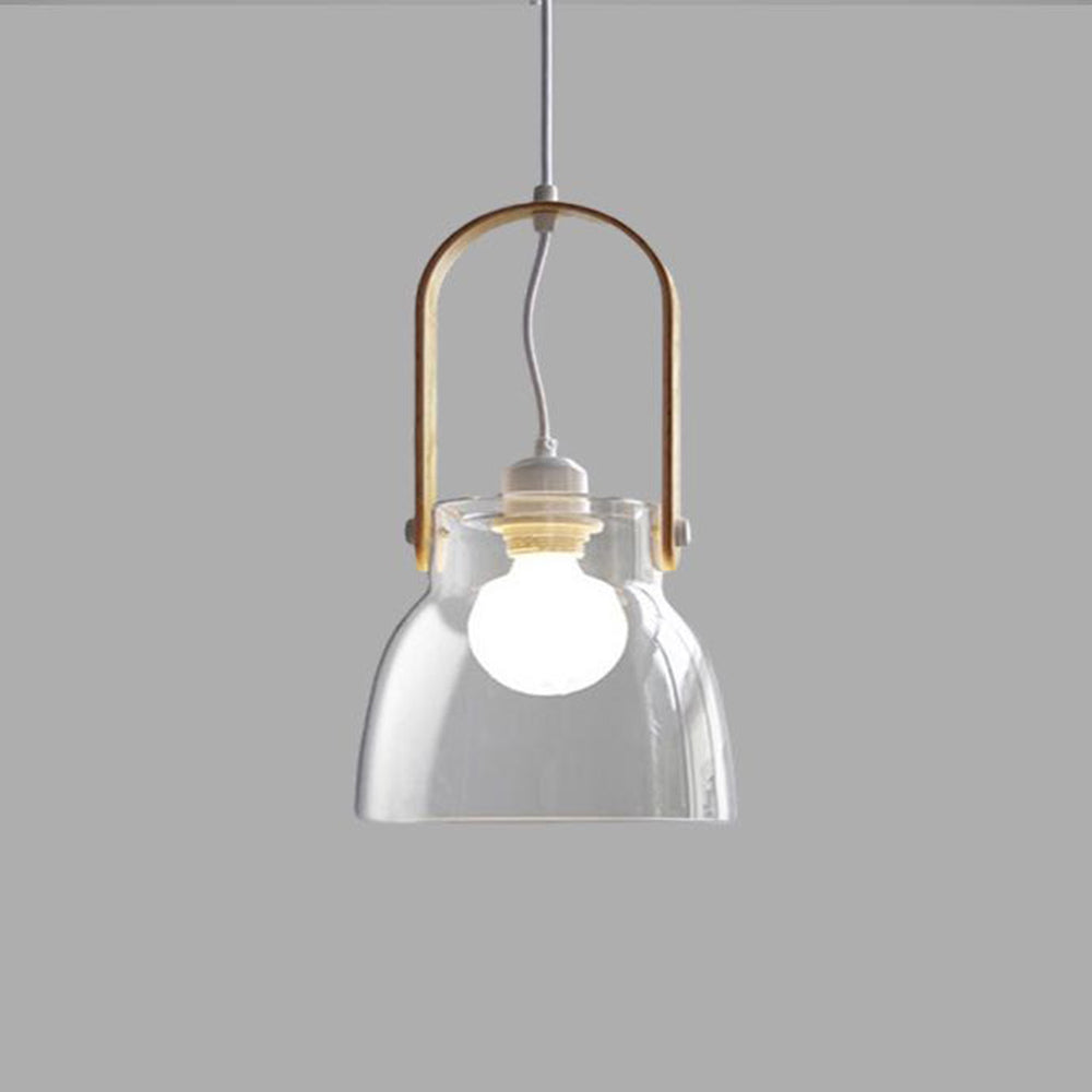 Valentina Minimalist Bowl Shaped Glass Pendant Light, Clear - Neutral Decor