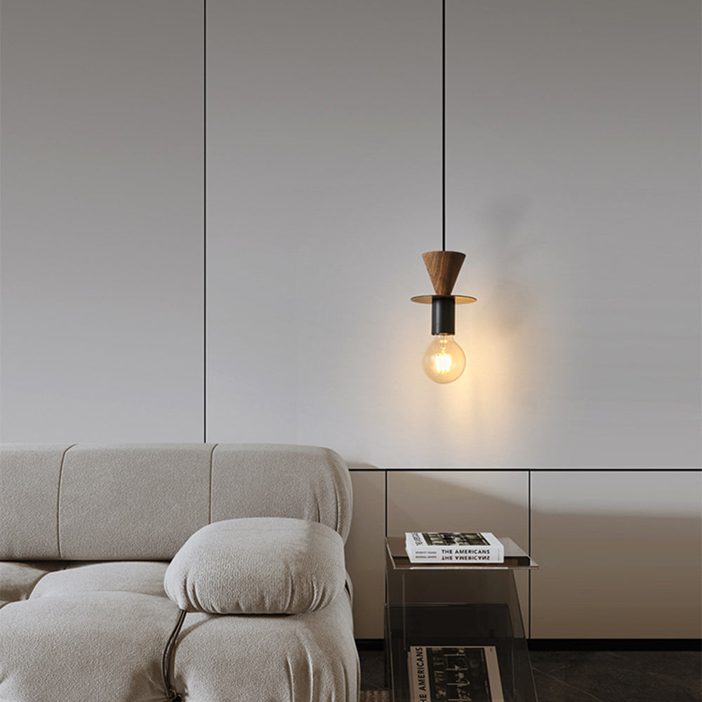 Valentina Modern Simple Pendant Light Copper Walnut Bedroom Dining Room - Neutral Decor