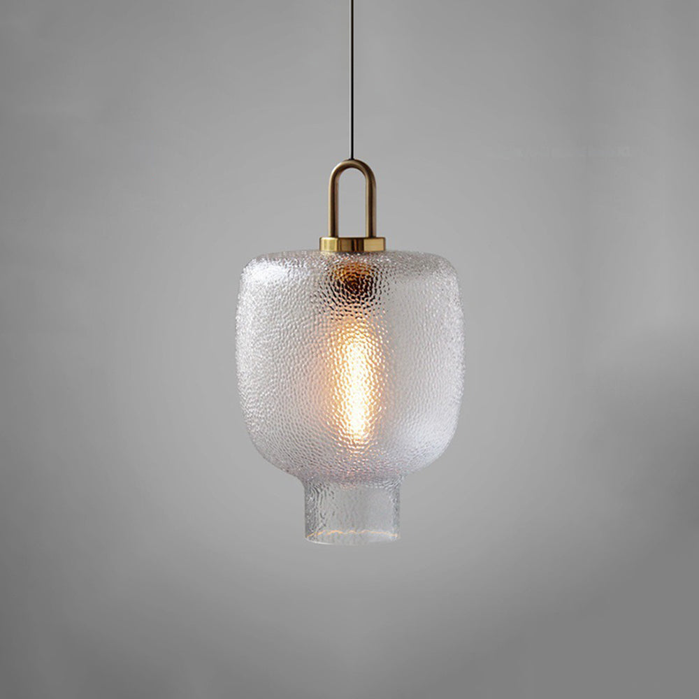 Valentina Minimalist Blown Frosted Clear Glass Pendant Light - Neutral Decor