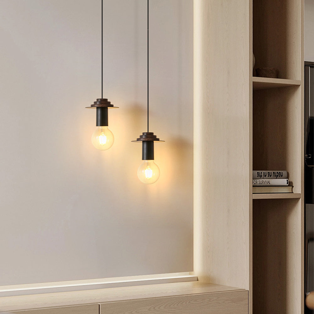 Valentina Modern Simple Pendant Light Copper Walnut Bedroom Dining Room - Neutral Decor