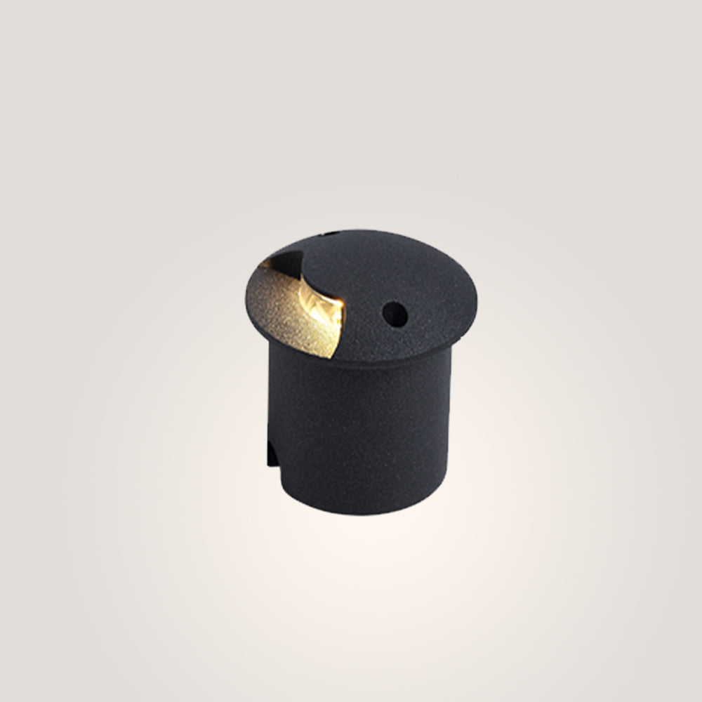 Ray Metal Cylindrical Outdoor Step/Deck Light, Black - Neutral Decor