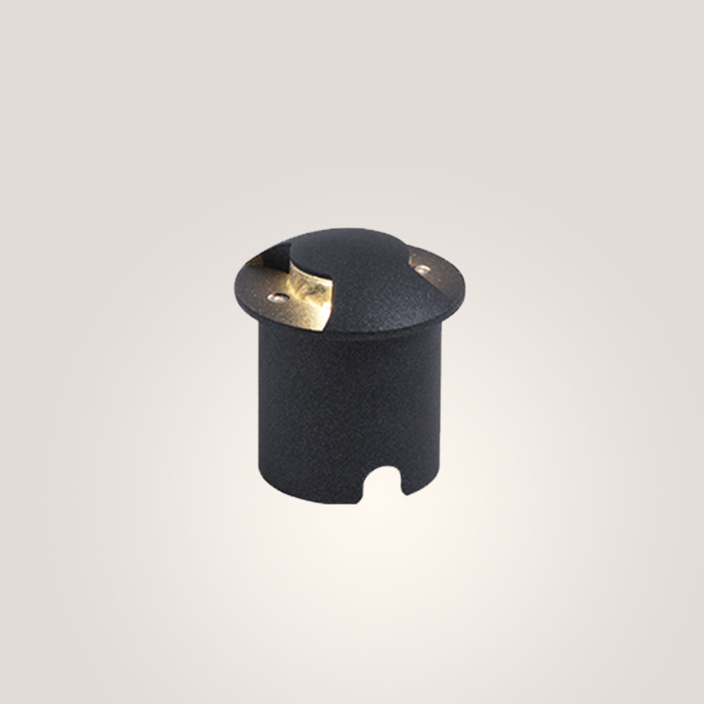 Ray Metal Cylindrical Outdoor Step/Deck Light, Black - Neutral Decor