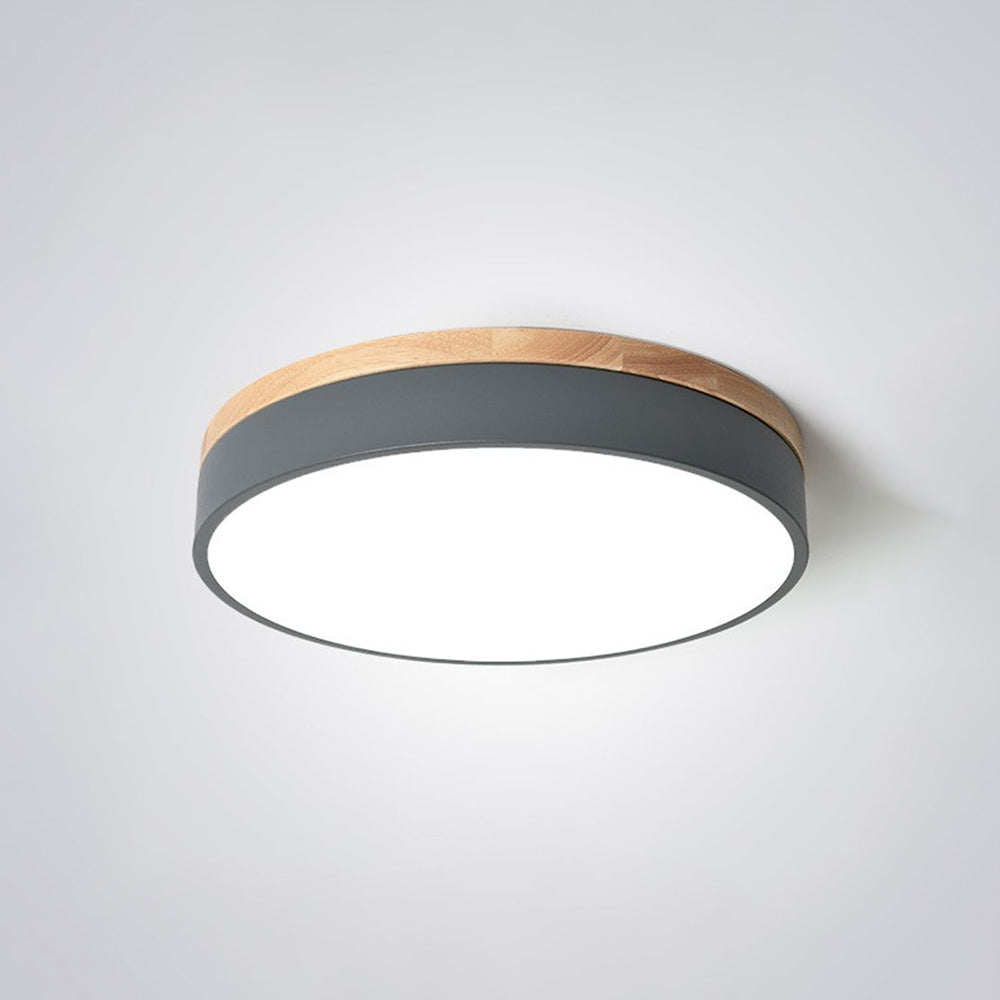 Aria Nordic LED Round Flush Mount Ceiling Light Wood Color - Neutral Decor