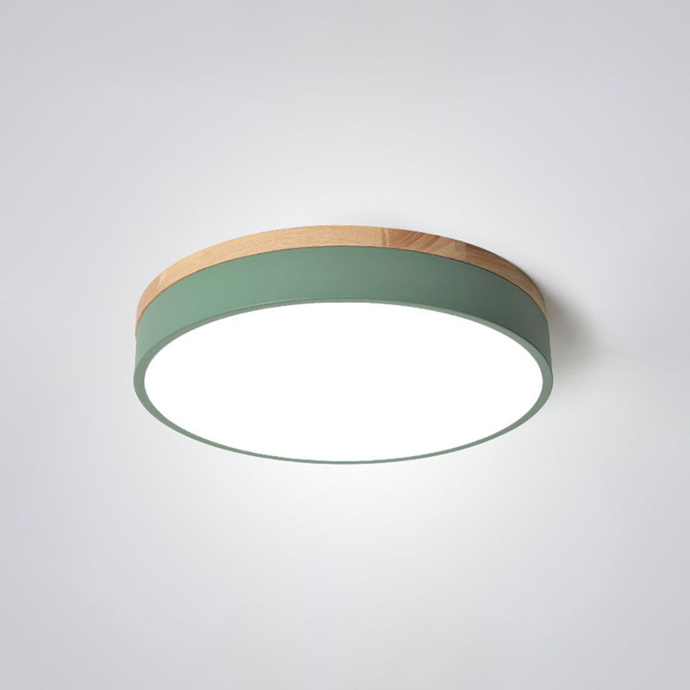Aria Nordic LED Round Flush Mount Ceiling Light Wood Color - Neutral Decor