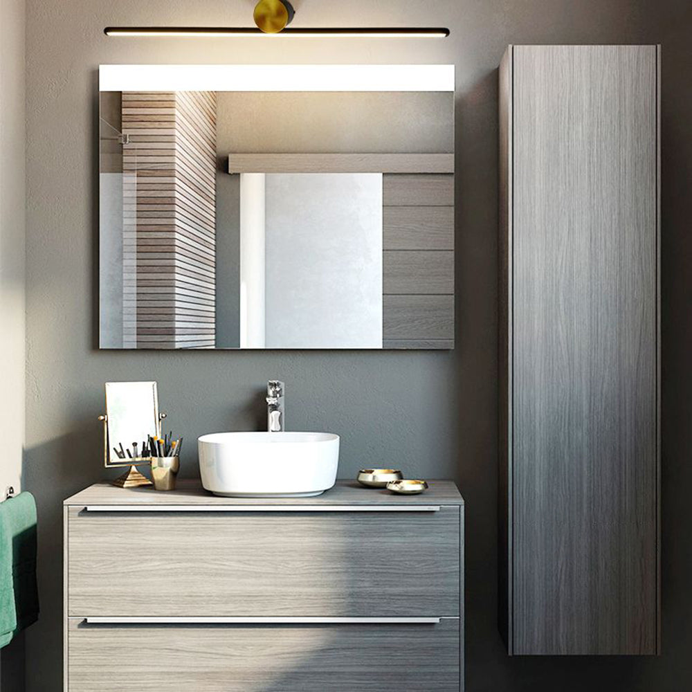 Arisha Modern Metal Linear Mirror Vanity Wall Lamp, Black/White - Neutral Decor