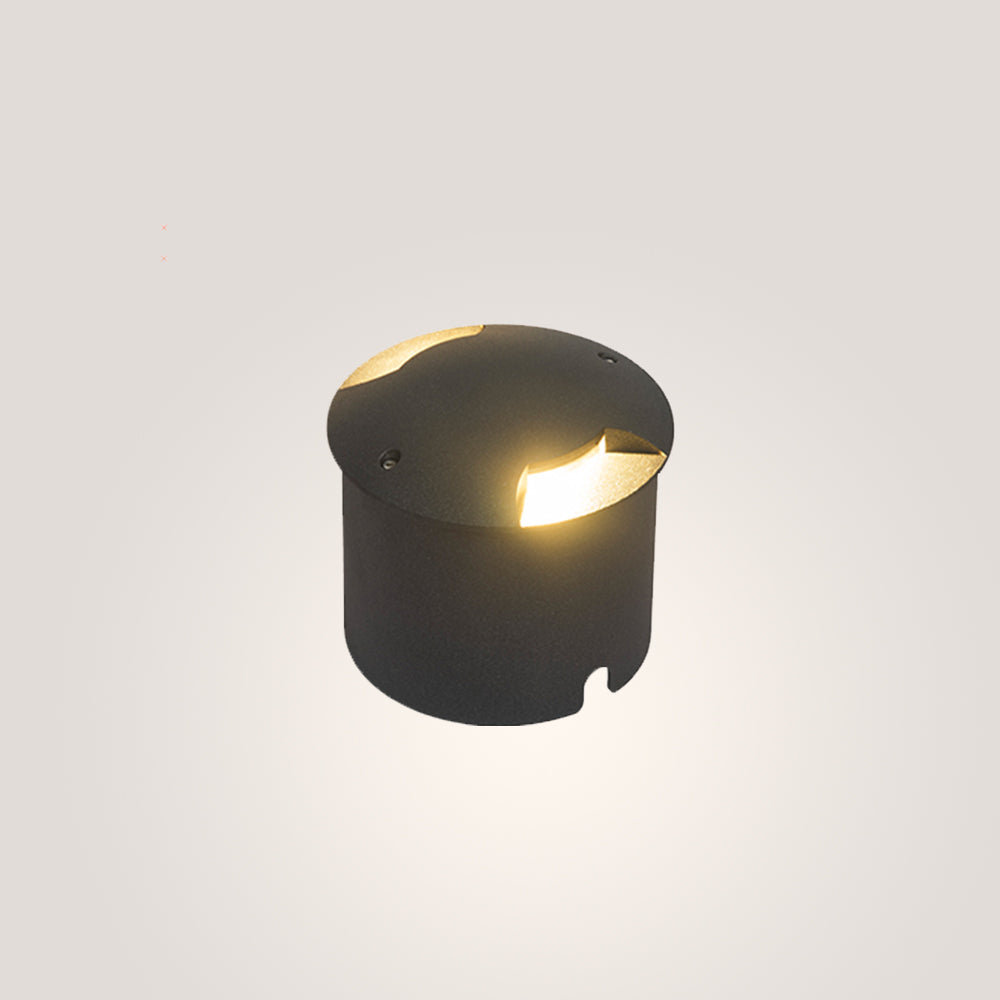 Ray Metal Cylindrical Outdoor Step/Deck Light, Black - Neutral Decor