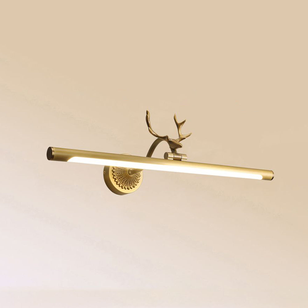 Arisha Modern Staghorn Shaped Vanity Mirror Front Wall Lamp, Black/Brass - Neutral Decor