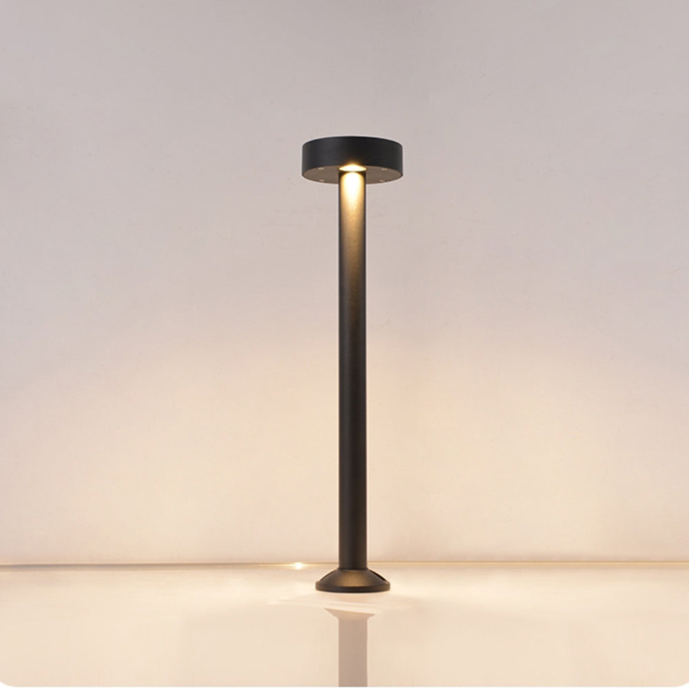 Ray Modern Metal Frisbee Shaped Lampholder Outdoor Path Light, Black - Neutral Decor