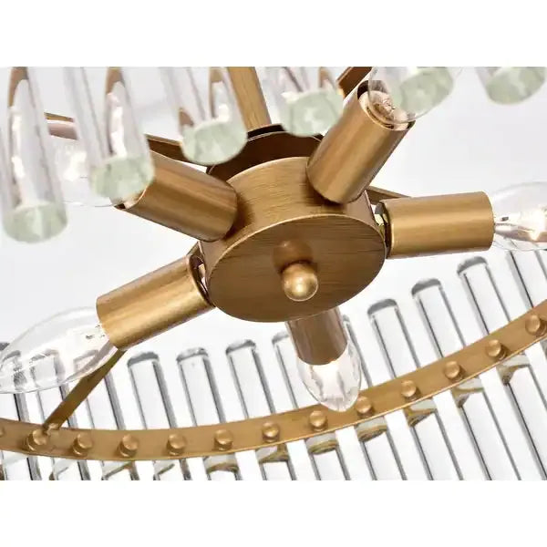 Arisha Modern Ring LED Pendant Lights Clear Glass Brass Living Room/Badroom - Neutral Decor