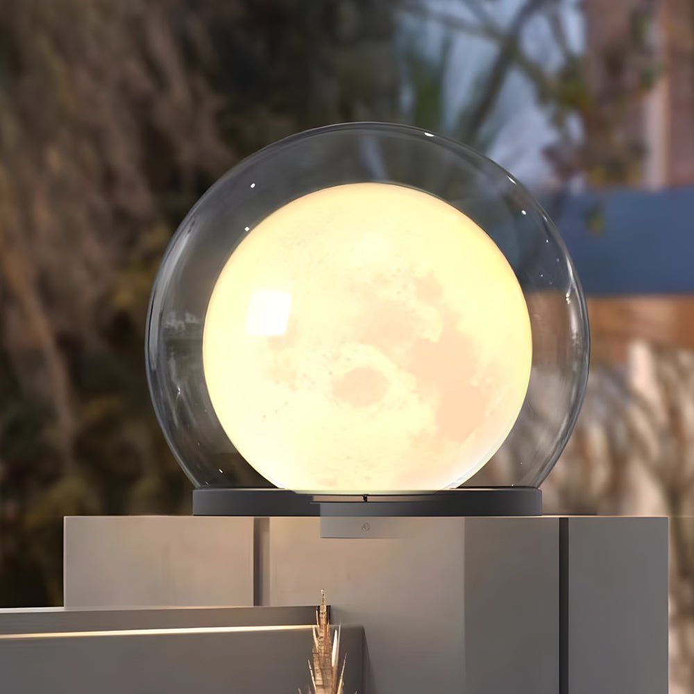 Amby Bubble Lunar Landscape Globe Steel Outdoor Lantern Light